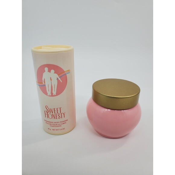 Avon Sweet Honesty Perfumed Skin Softener Creme & Body Powder Vtg New - Picture 2 of 4